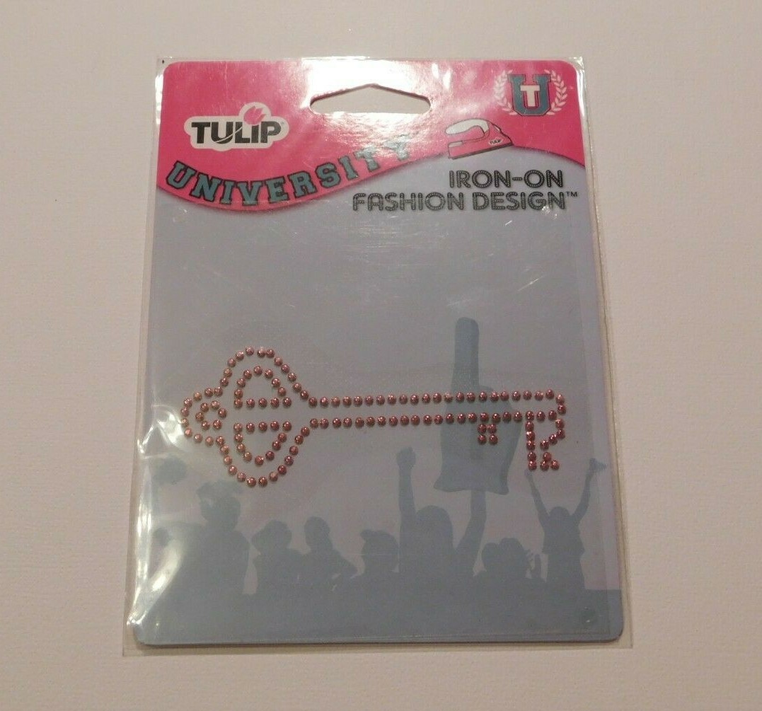 Tulip University Fashion Art Design Iron-On Rhinestone1 Piece Key Brand New