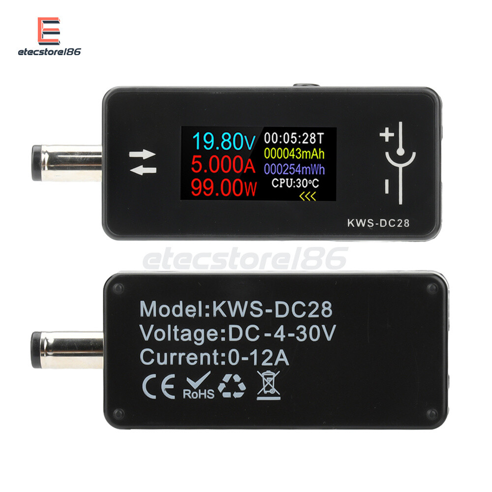 DC5.5*2.5 Current Voltage Power Meter Tester Digital LCD Display Meter DC 4-30V