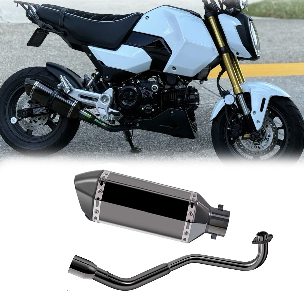 For Honda Grom MSX125 2013-2026 Full Exhaust System Low Mount Header Pipe