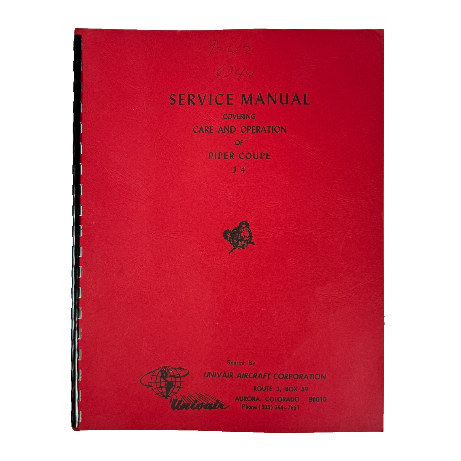 Piper Coupe J 4 Illustrated Service Manual by Univair Aircraft co Vintage guide