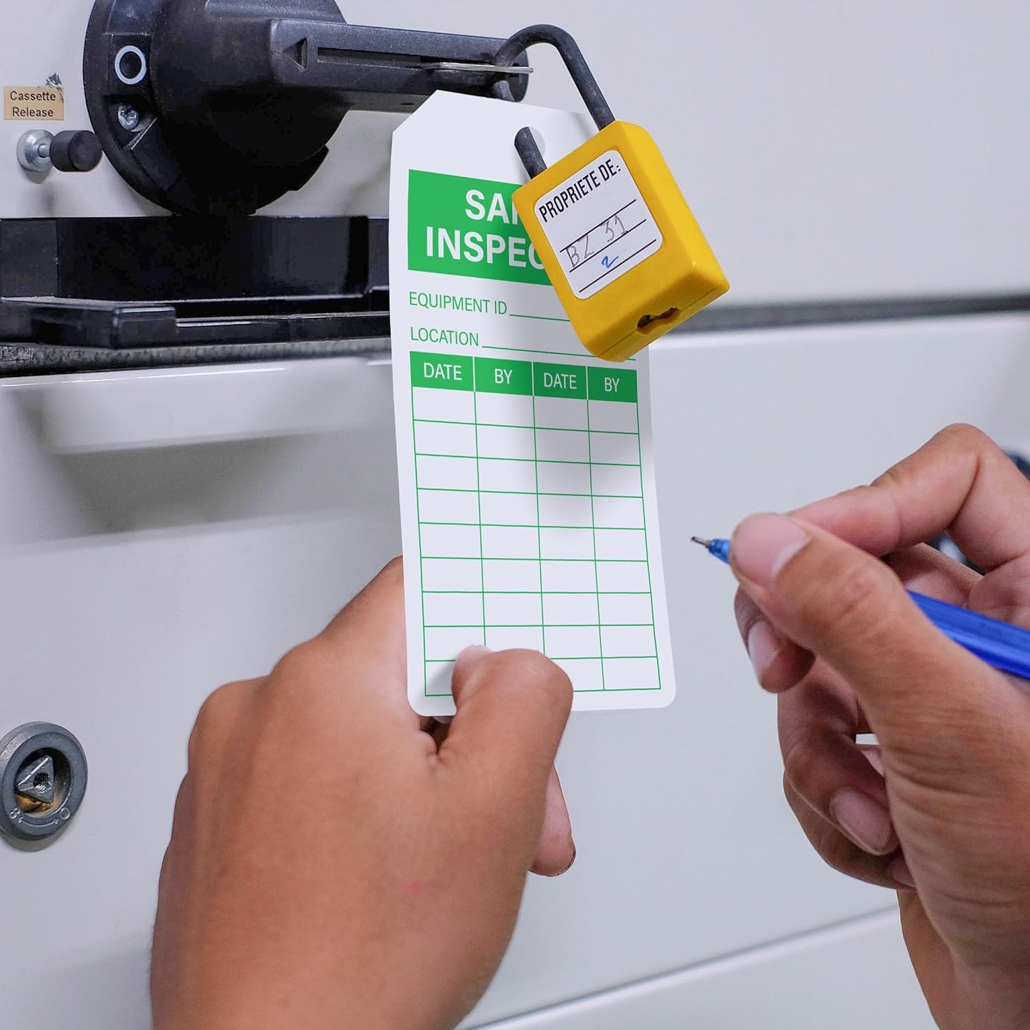 Safety Inspection Tags with Wire Ties Equipment Labels