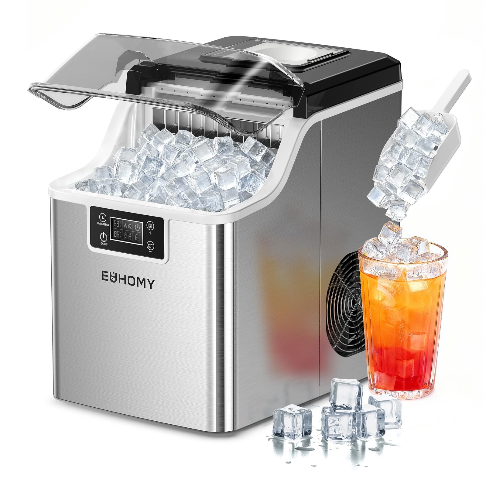 Ice Cube Maker Machine Countertop, 2 Ways to Add Water, 45Lbs/Day 24 Pcs Read...