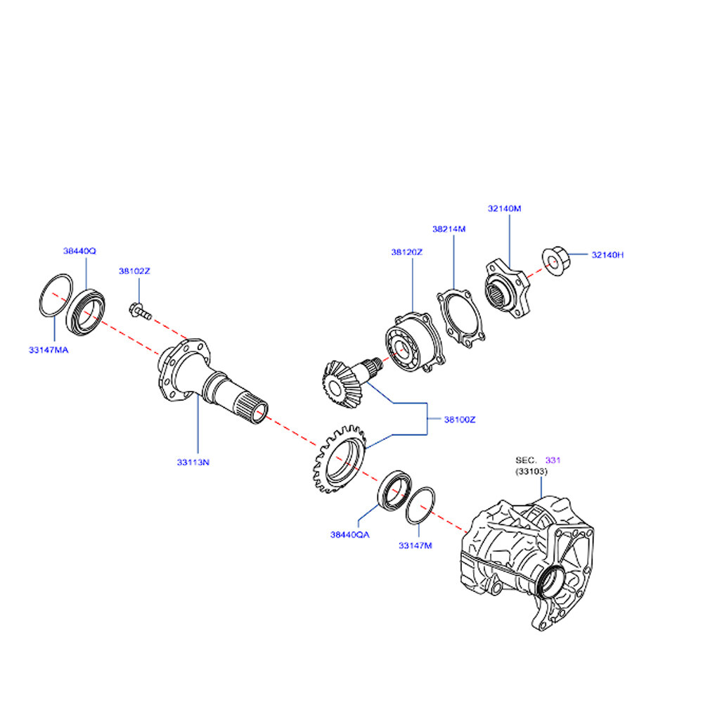 Transfer Case Repair Kits For Infiniti QX60 2014-2019 Nissan Murano 381003KA0A
