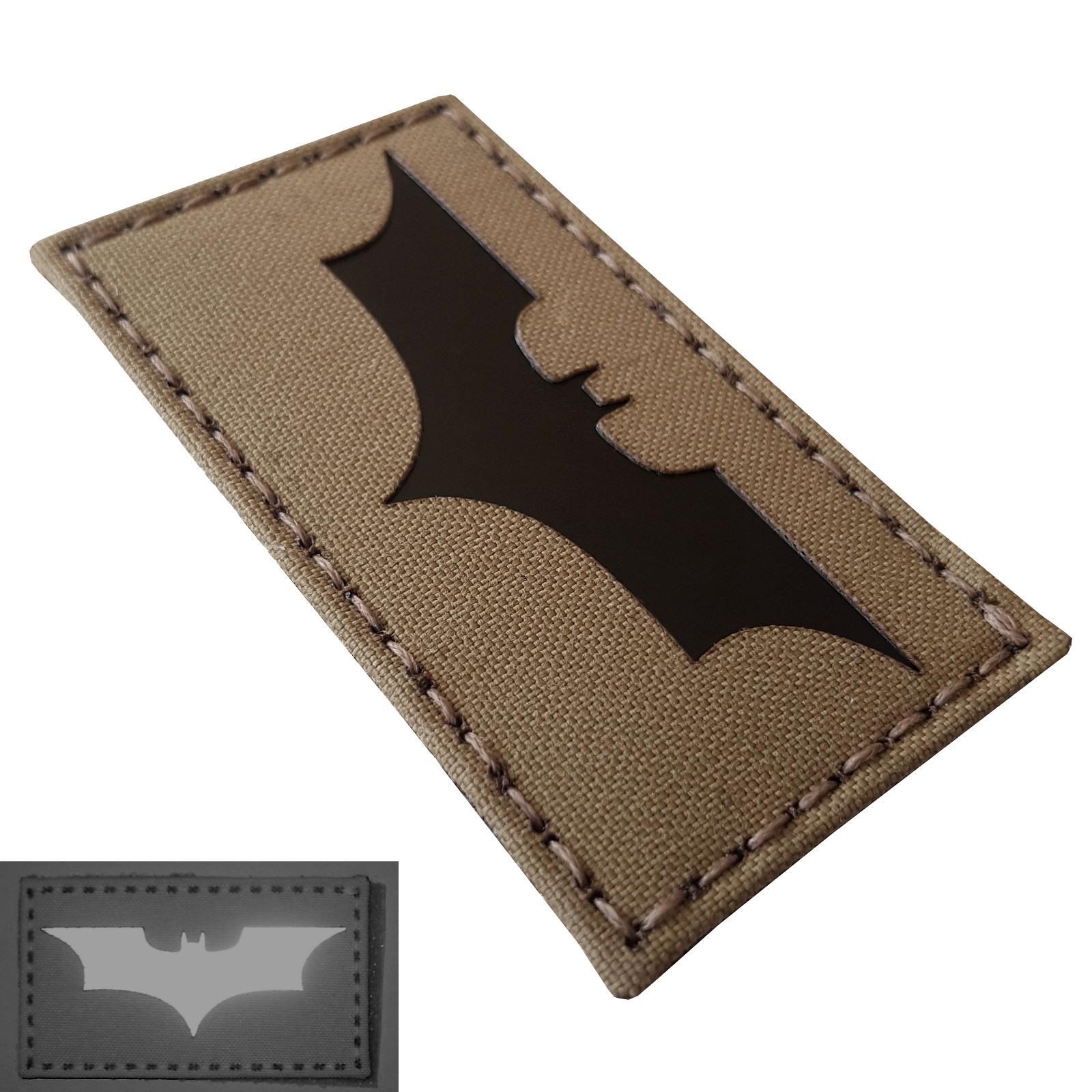 Batman Dark Knight IR infrared coyote brown tan morale 3 5x2 laser hook patch