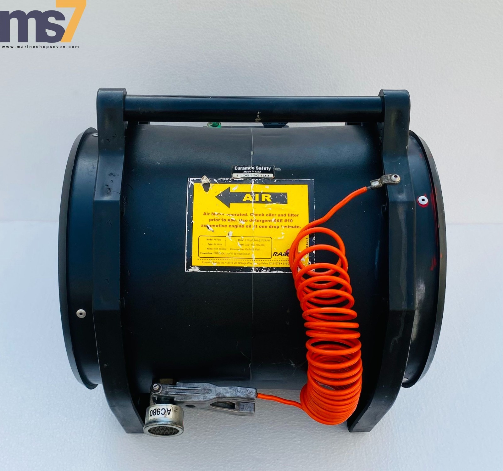 RAMFAN AFI75xx PNEUMATIC AIR DRIVEN POWERED CONFINED SPACE VENTILATOR FAN 12"