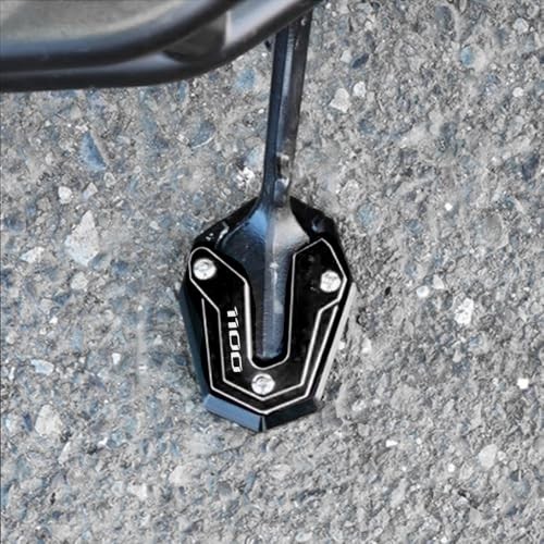 CNC Motorcycle Kickstand Pad Side Stand Enlarge Plate Compatible with Black