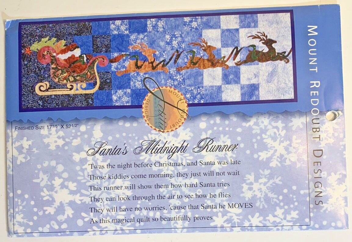 Santa's Midnight Table Runner/Wall Quilt 17.5" x  52.5" Mount Redoubt Designs