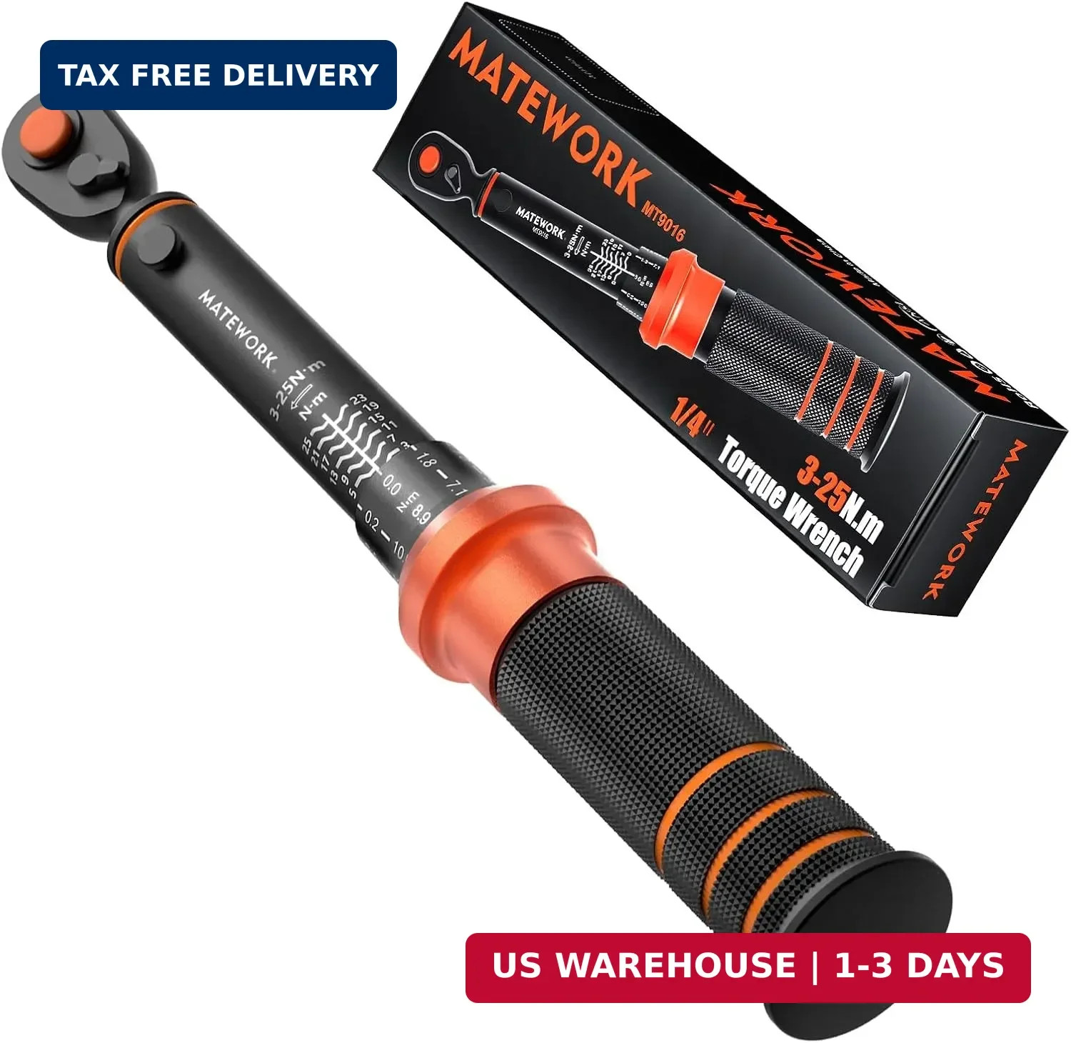 Matework 1/4-Inch Drive Click Torque Wrench, 3-25 Nm/26.6-221.3 in.lb, Bike Torq