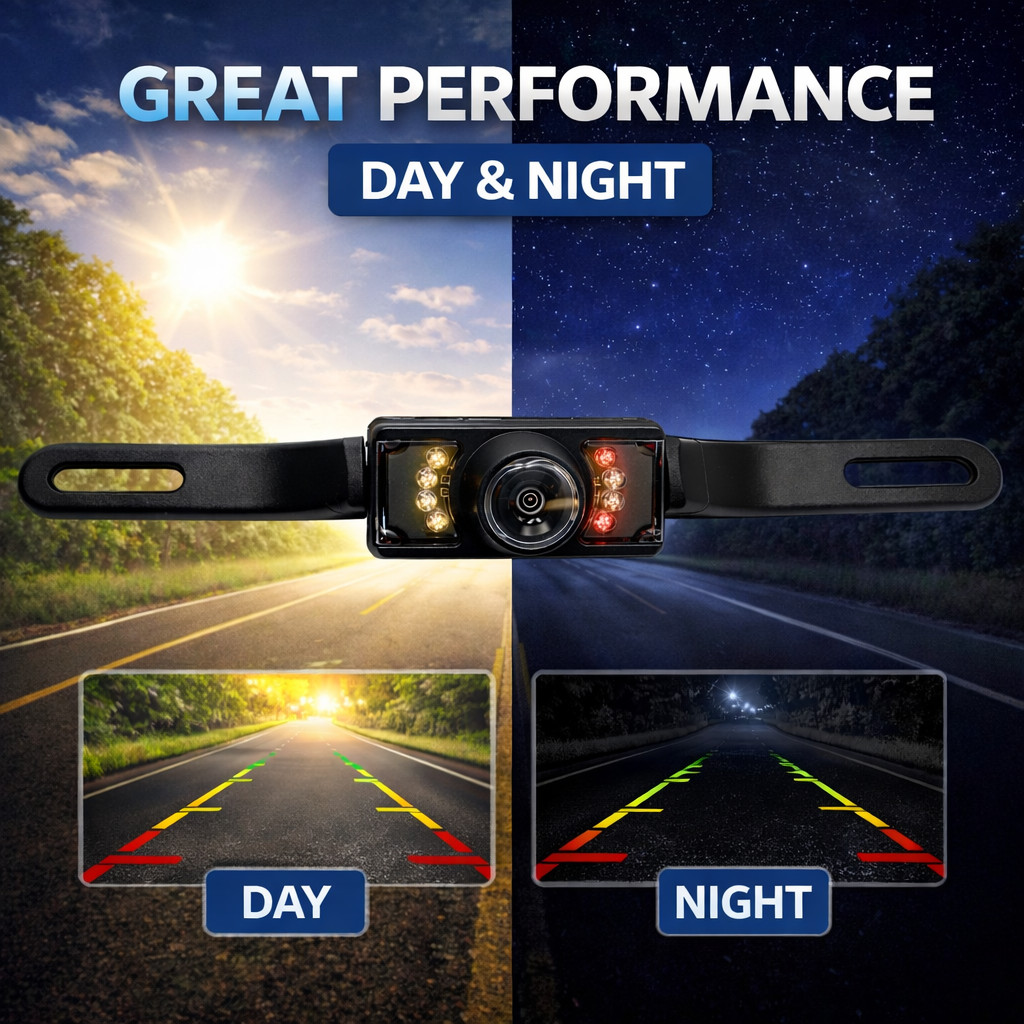 Rearview Backup Plate Camera for Boss BV850ACP Install Kit