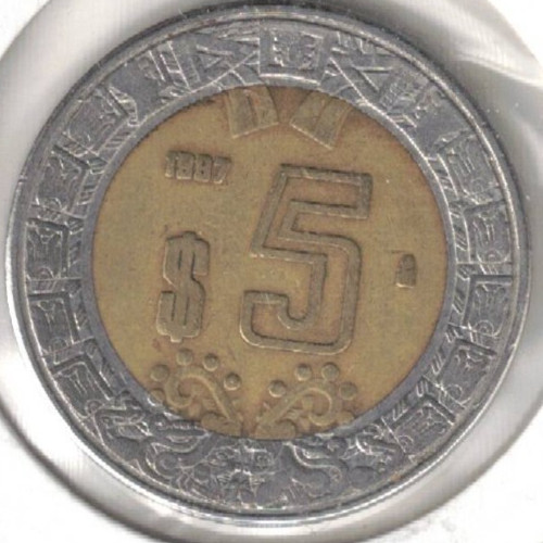 1997 Mexico Circulated 5 Pesos Coin!