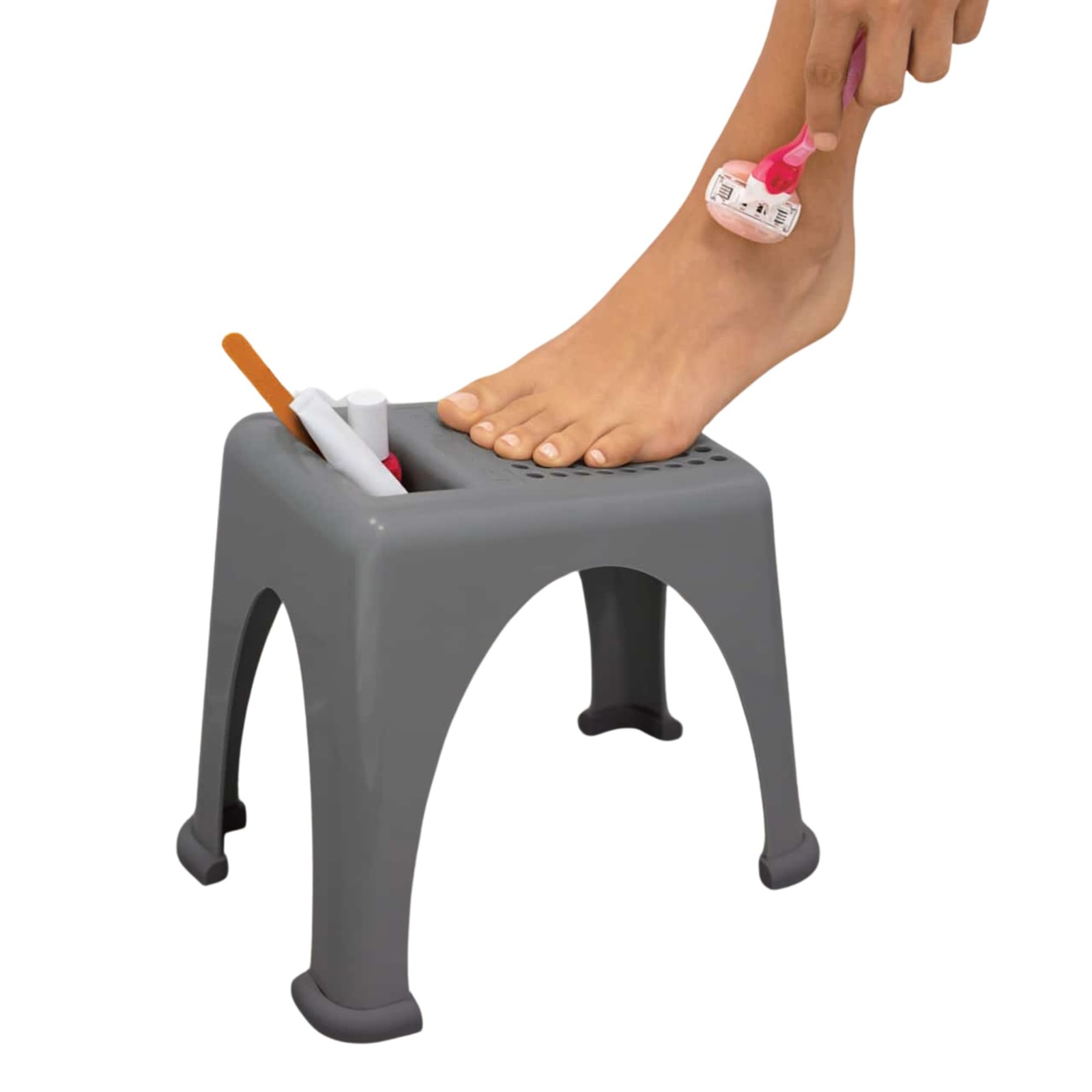 Easy Reach Foot Rest for Shower & Pedicures – Safe Non-Slip Stool for Shaving...