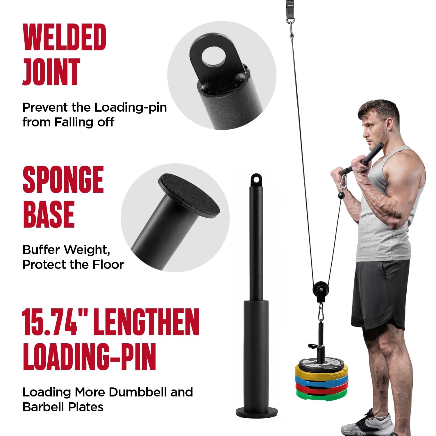 Pulley System Gym, Cable Weight Pulley System For Gym Lat Pulldown, Biceps Curl