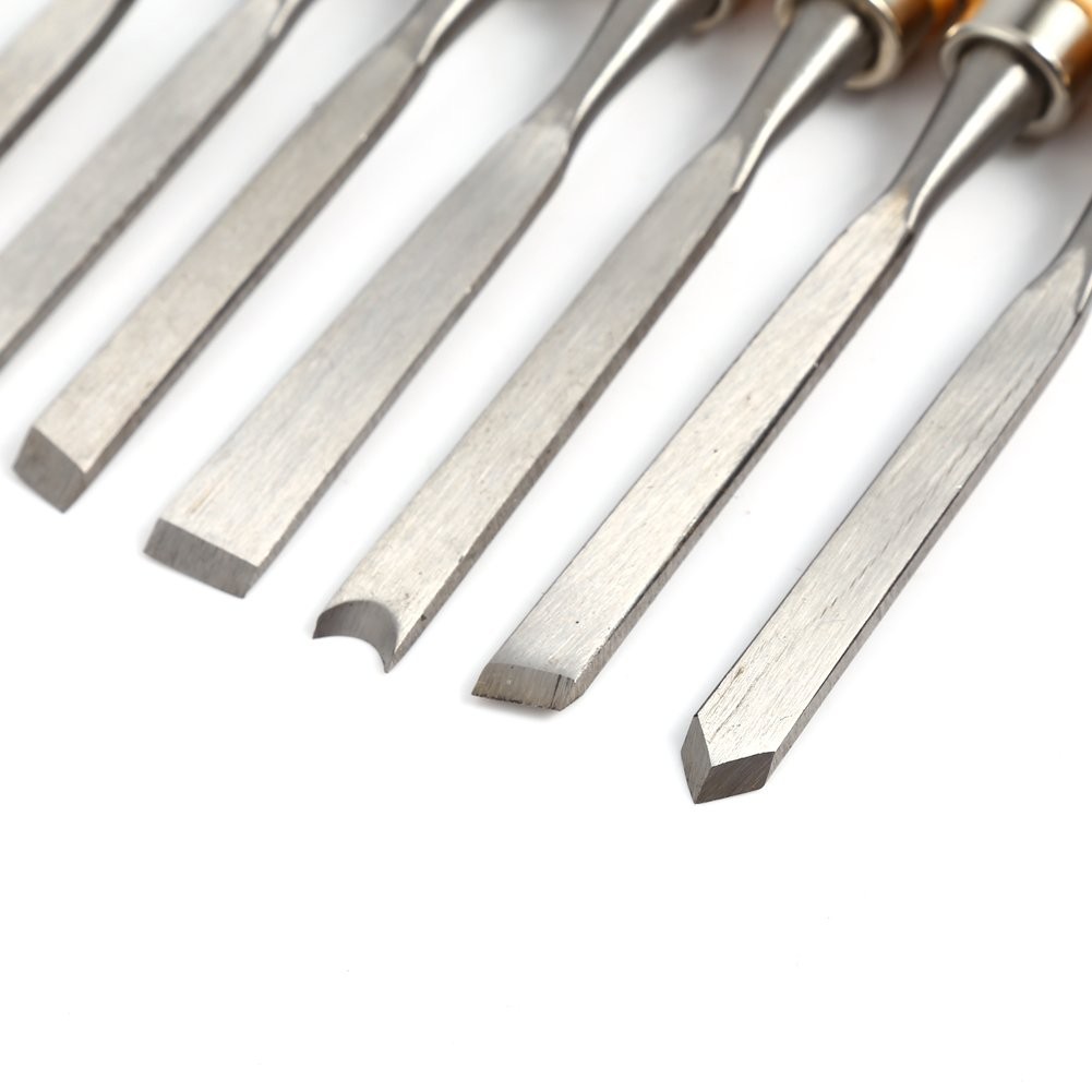 12 PCS Wood Carving Chisel Set Professional Gouge Tools with Bag Gouges