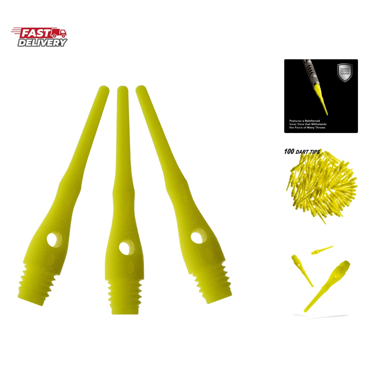 Viper Dart Accessory: Tufflex III 2BA Thread Soft Tip Dart Points 100 and 100...