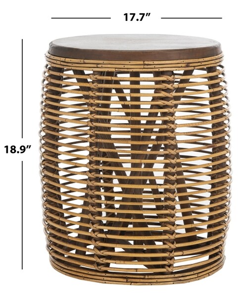 Safavieh MAUI RATTAN DRUM STOOL TABLE, Reduced Price 2172733865 STL6500B