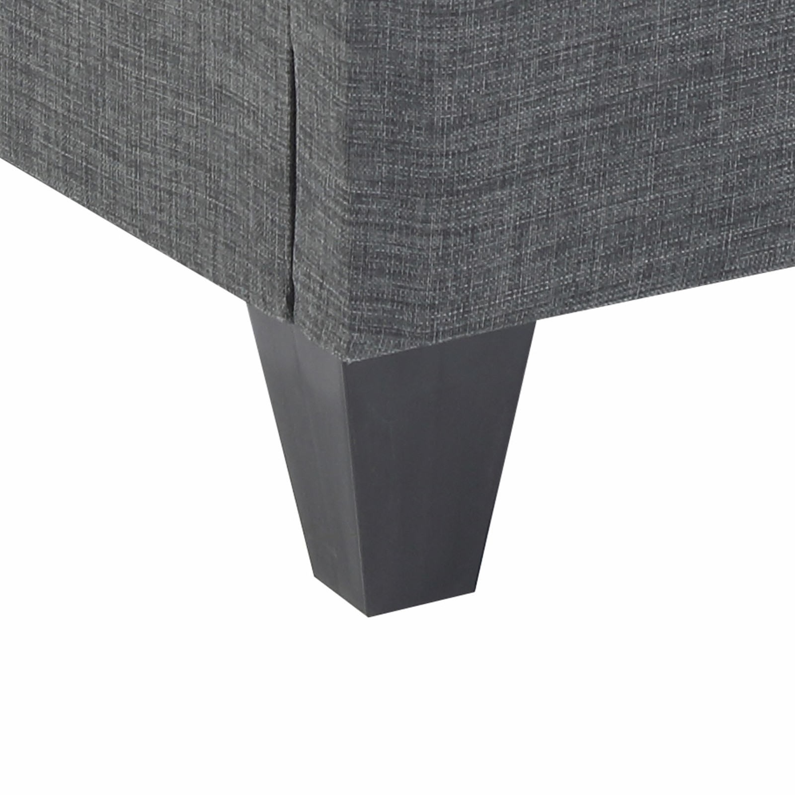 Grey Polyester Upholstered Platform Bed Frame, California King