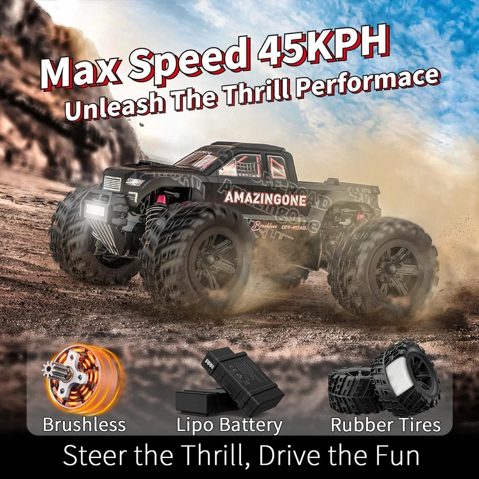 1/14 Brushless RC Cars for Adults Fast 60+ mph, RC Trucks 4x4 Offroad