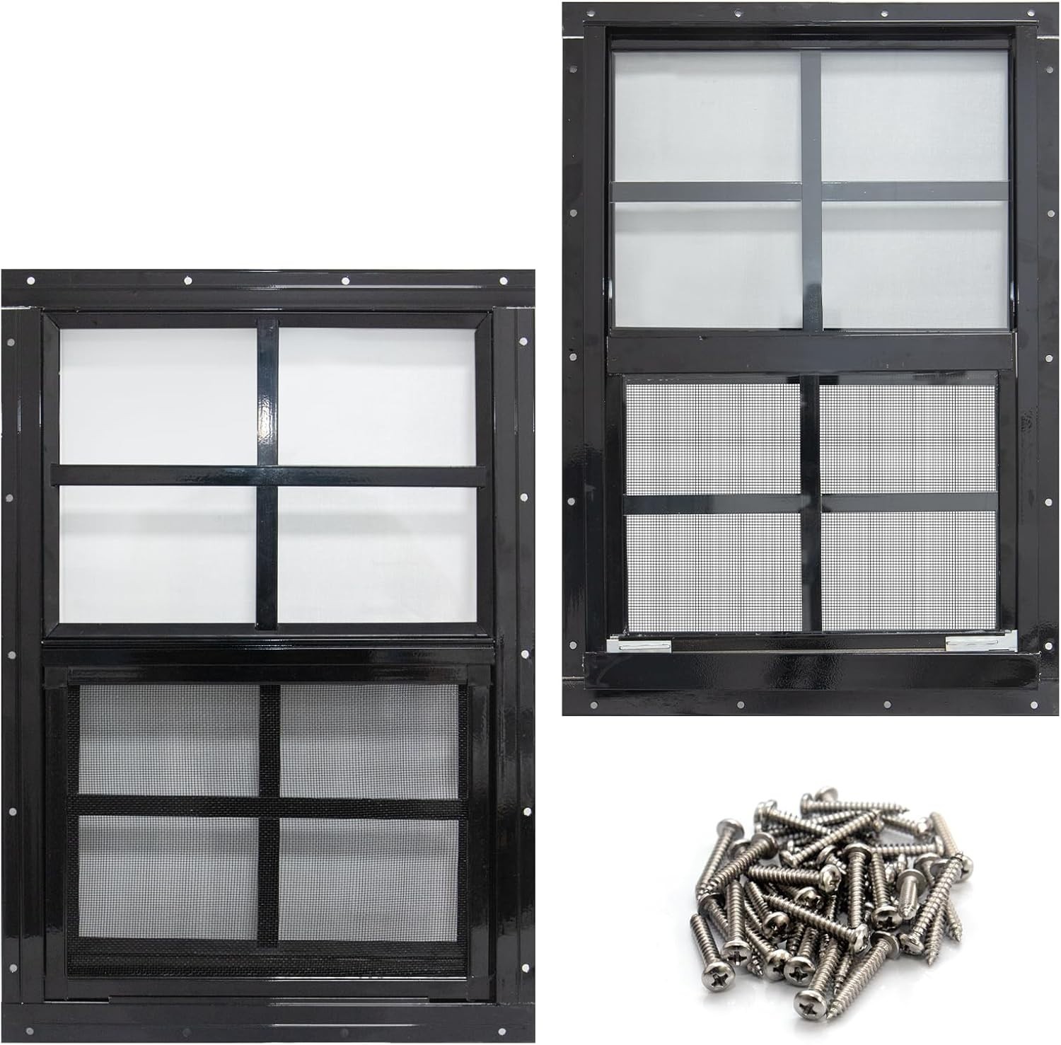 Rust-Free Small Window for Shed, Garage - 2 Pack=
