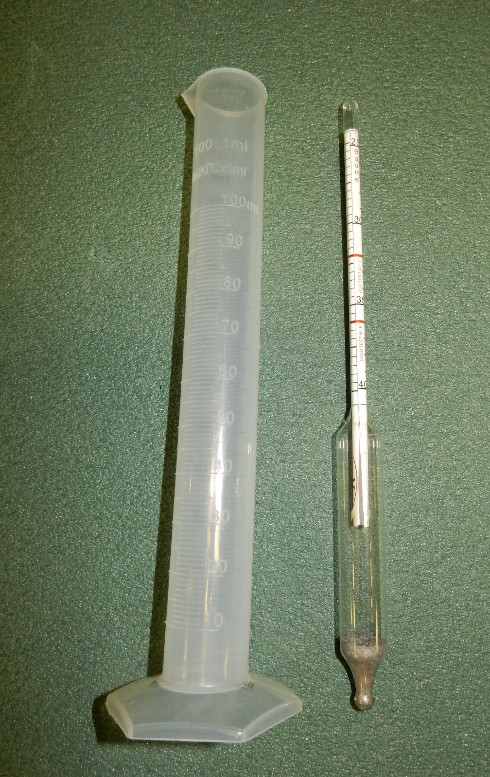 Maple Syrup Hydrometer w/ Brix & Baume Scales Including Graduated Cylinder