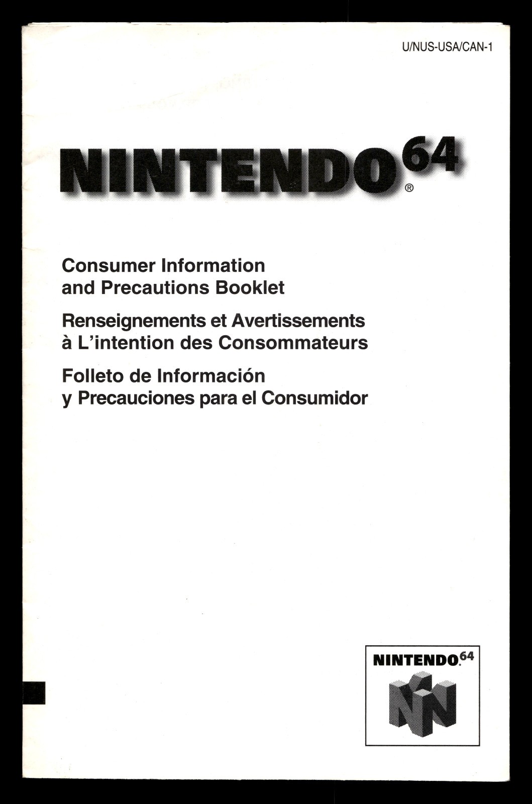 Nintendo 64 Consumer Information and Precautions Booklet [U/NUS-USA/CAN-1]