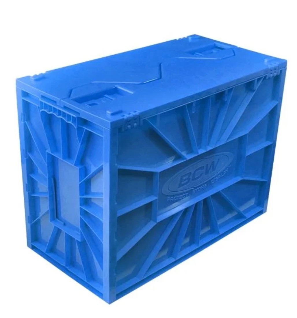 BCW Short Comic Bin Stackable w/ Locking Lid (Blue Plastic) - FREE Shipping!