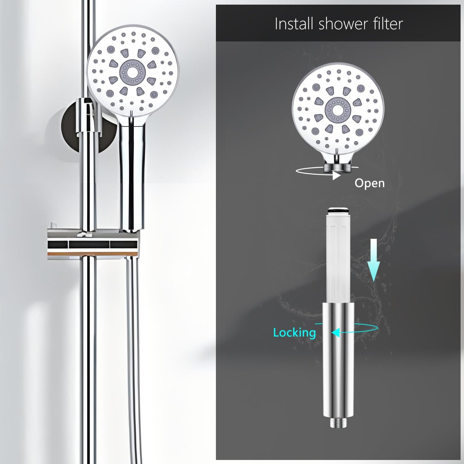 Khotilong Replacement Shower Filter for Handheld Head,Compatible White