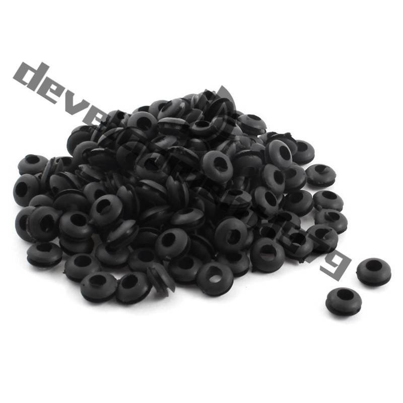 50 pcs black rubber cable wire cord grommets 8mm x 15.0mm *hh