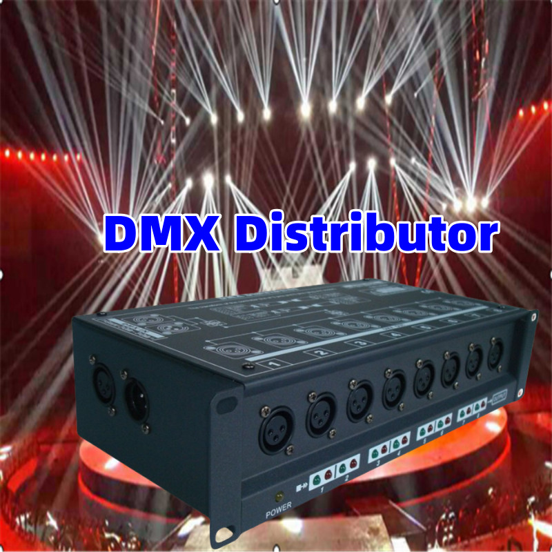 Outdoor Event Pro Stage Light DMX512 Signal Amplifier 8 Way DMX Distributor