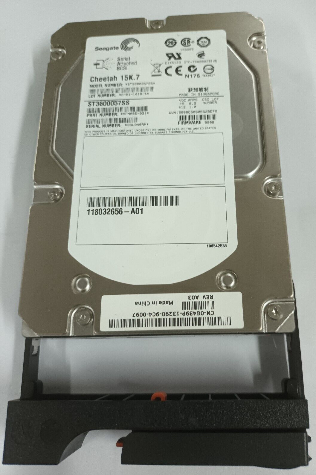 EMC 600GB SAS 15k 3.5 " Hard Disk Drive  005048958 118032656-A01 FIRMWARE BS06