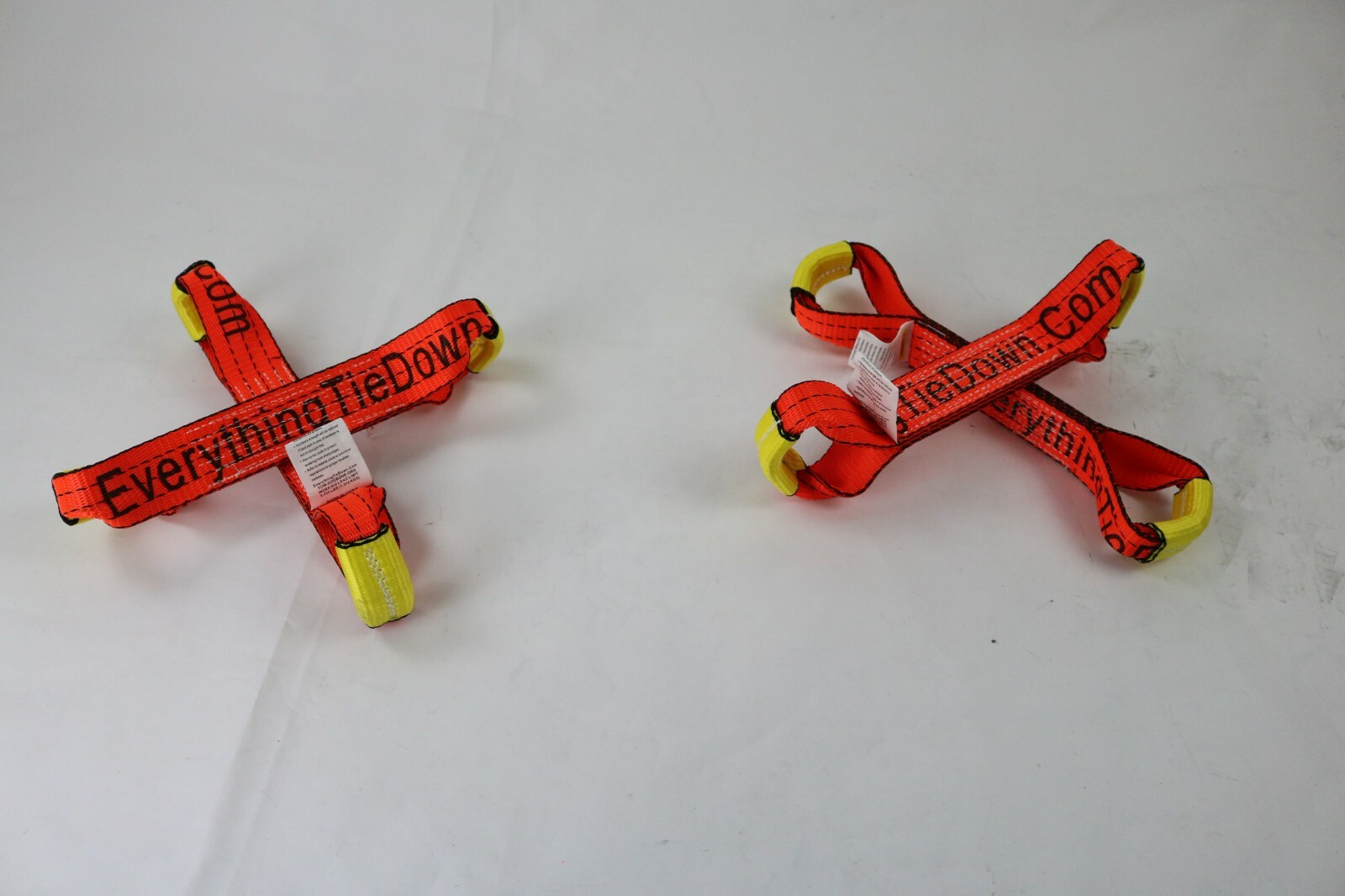 Orange TECNIC Webbing Dog Bones for Rollback/Flatbed Wrecker Straps | Pack of 4