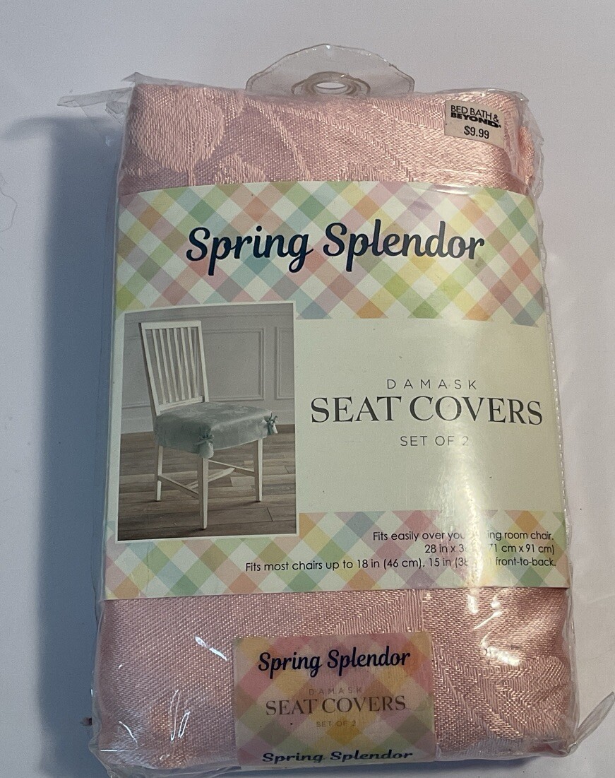 Destination Summer Damask Spring Splendor Floral Seat Cover in Pink Set of 2