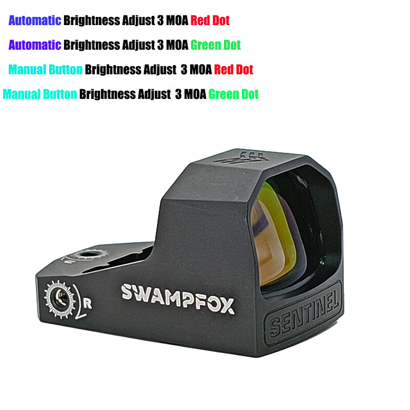 Swampfox Sentinel 1x16mm 3MOA Micro Reflex Green/Red DOT Sight SNL00116 RMSc