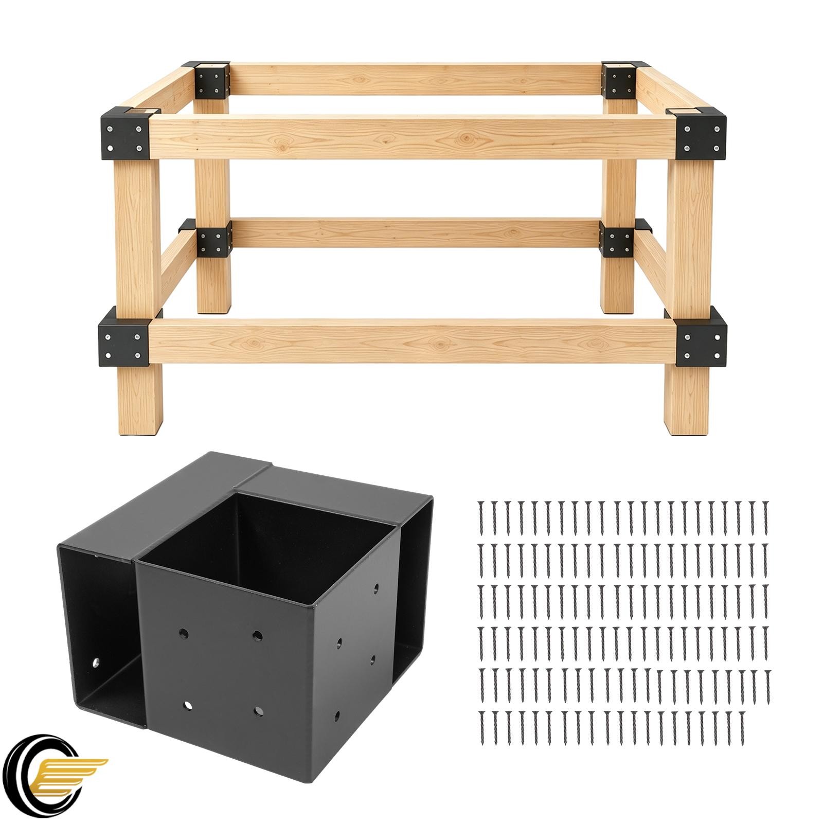 8 Pack Workbench Bracket 3-Way Right Angle Steel Corner For 4x4 & 2x4 Lumber