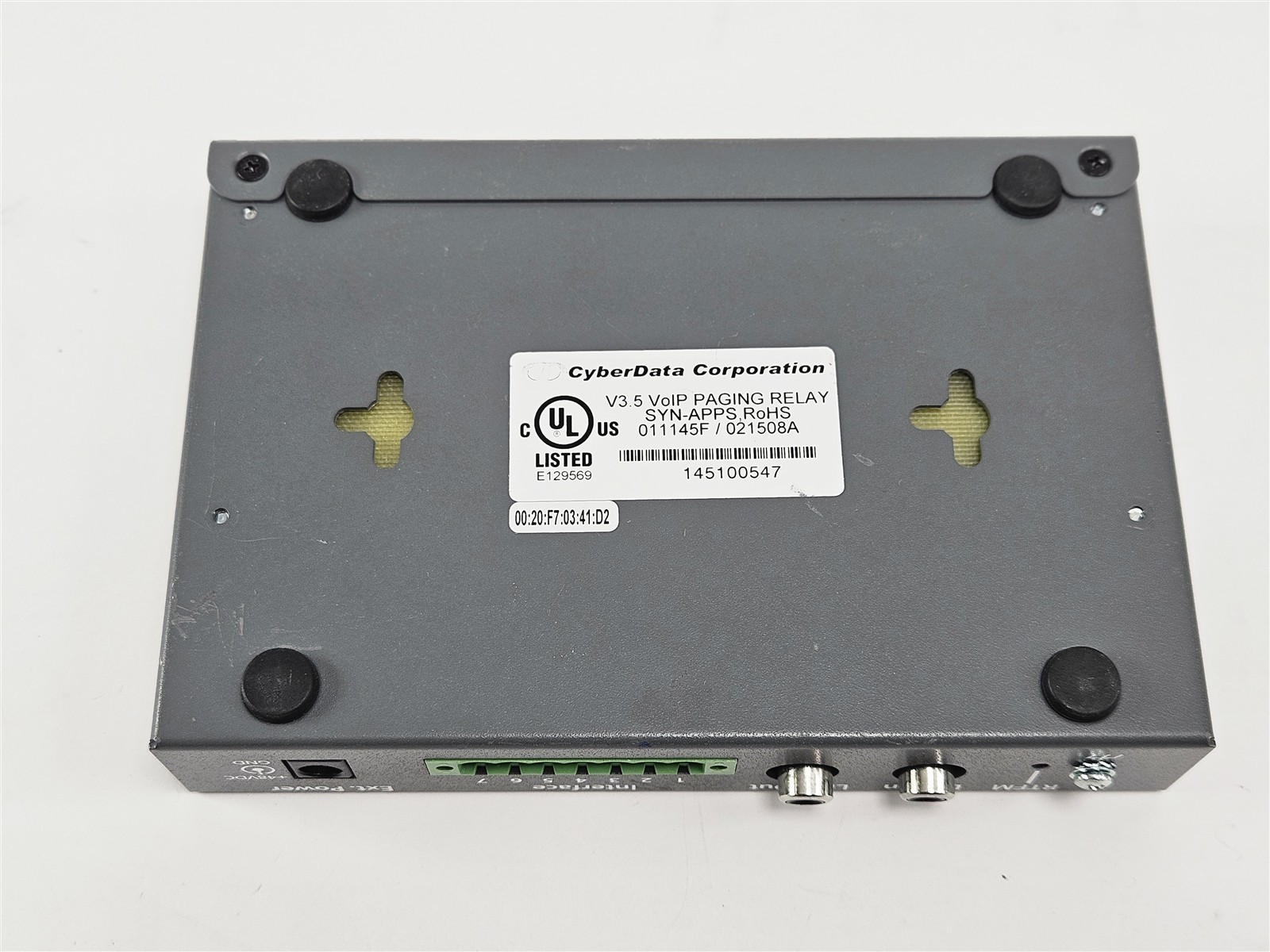 CyberData VoIP Paging Gateway 010846 SIP PoE Endpoint Missing Breakout Connector