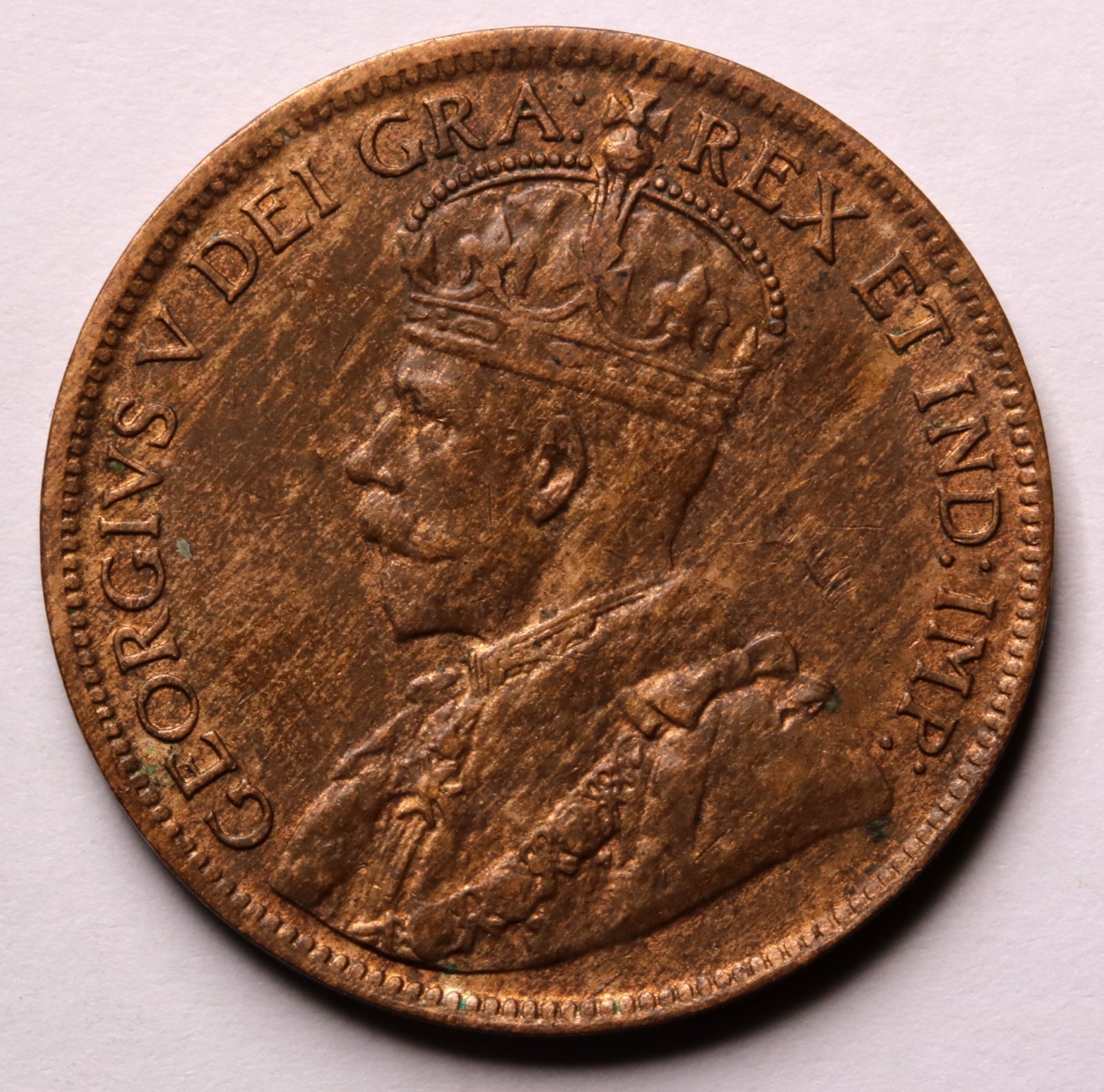 1919 Canada 1 Cent Coin George V KM# 21