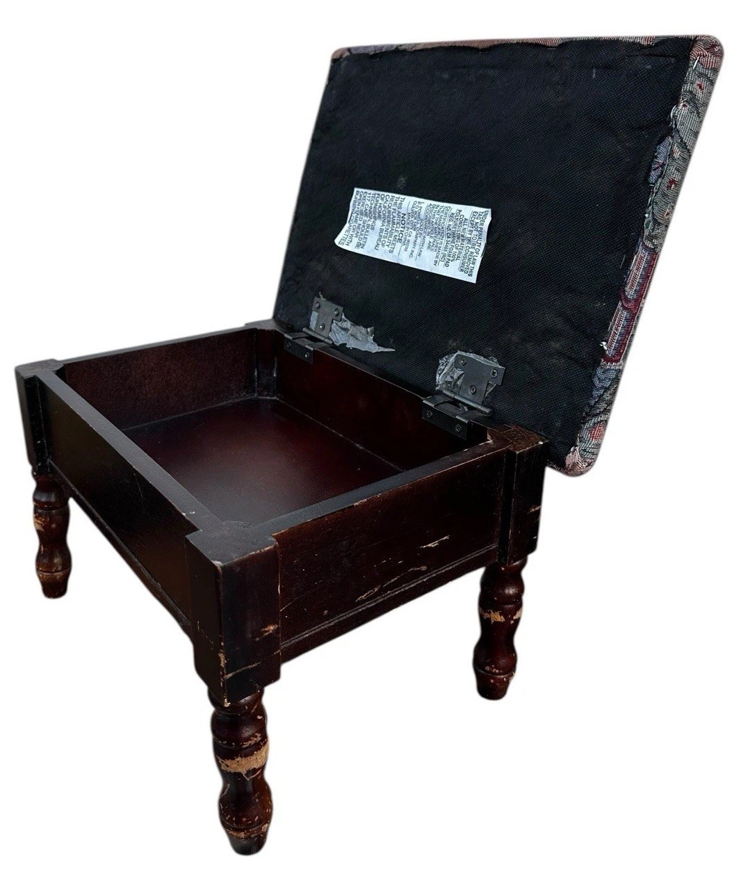 Storage Footstool Tapestry Upholstered Ottoman Cottage Stool Seat