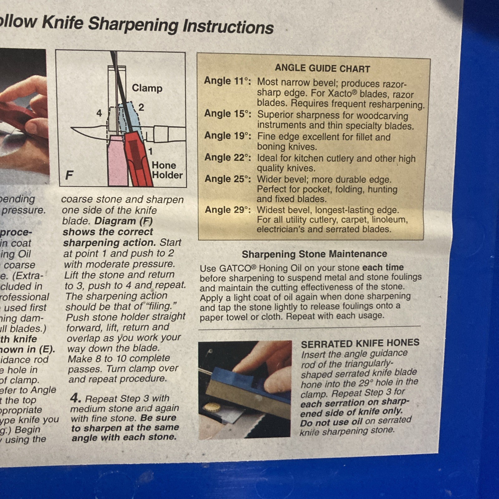 GATCO SHARPENERS Knife Sharpening Kit, 3 Stones and Blade Holder Made in the USA