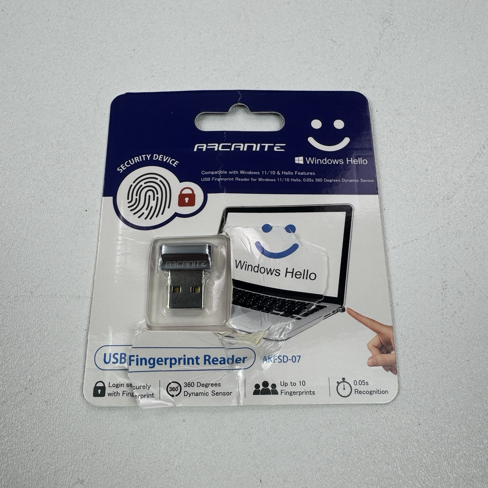 ARCANITE USB Fingerprint Reader for Windows 10 Hello Security