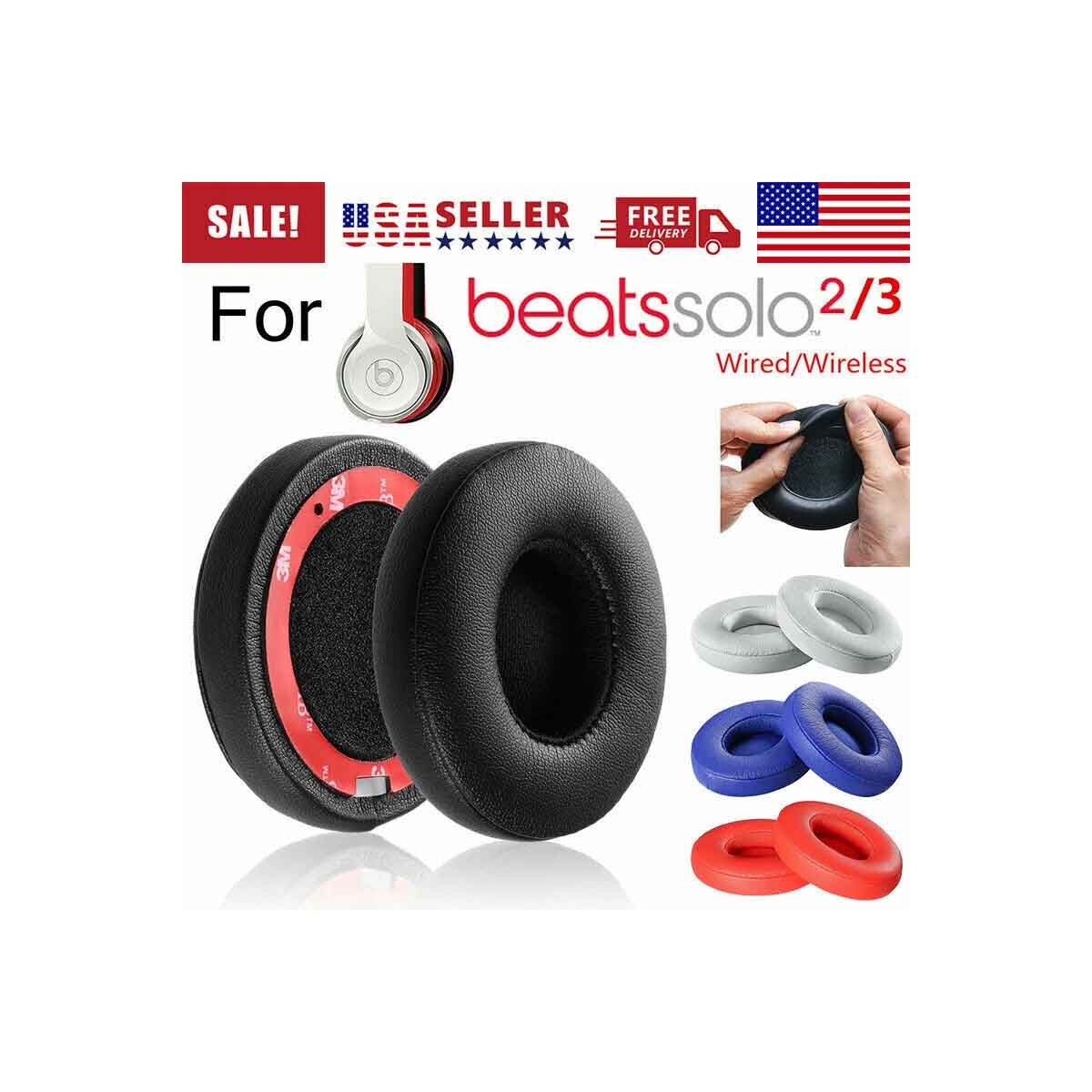 For Beats by Dr Dre Solo 2 Solo 3 wireless headphone pads, available in 4 colors