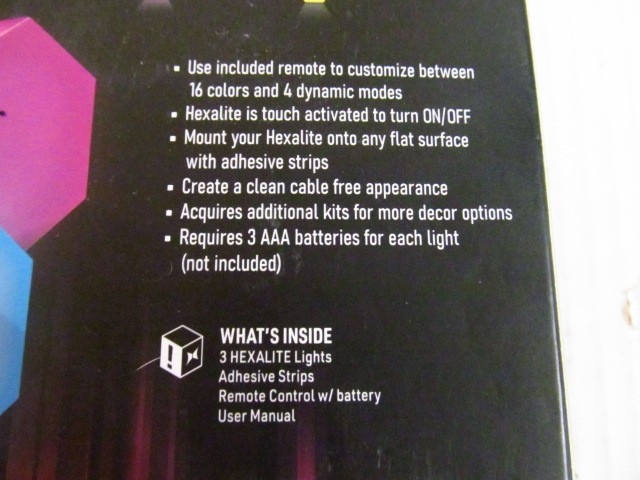 Xtreme Lit Hexalite 3 LED Touch Lights with Remote Control, 20 Color Options