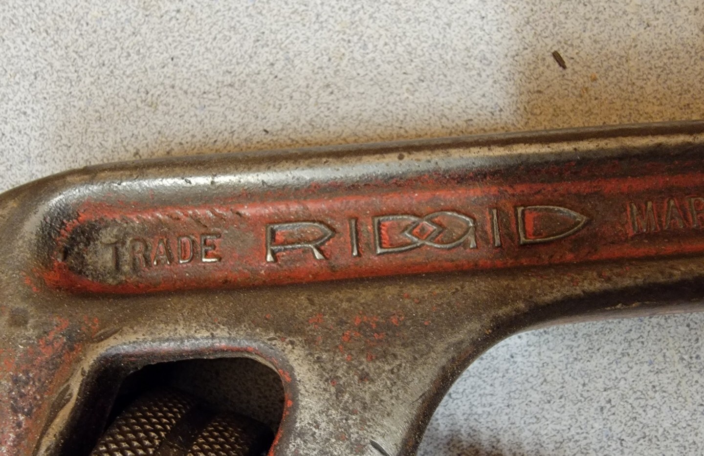Used RIDGID E-24 Offset Pipe Wrench,Marked B & O Railroad Co. tool
