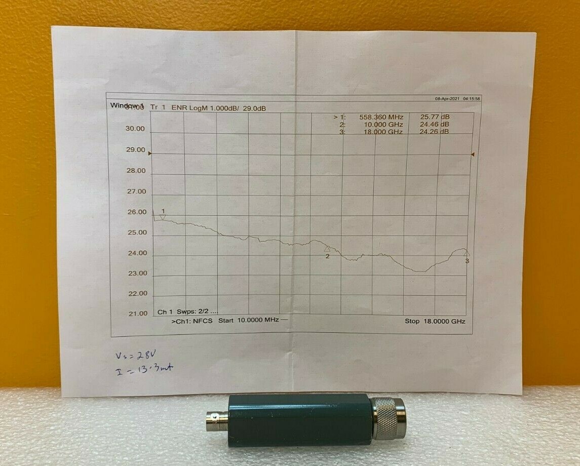 Microwave Semiconductor Corp (MSC) MC65230 10 MHz to 18 GHz Noise Source. Tested