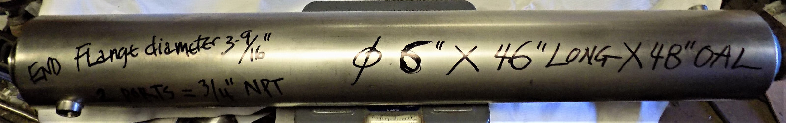 Persys Group Engineering Stainless Steel Shell & Tube Heat Exchange 6 D X 48 OAL