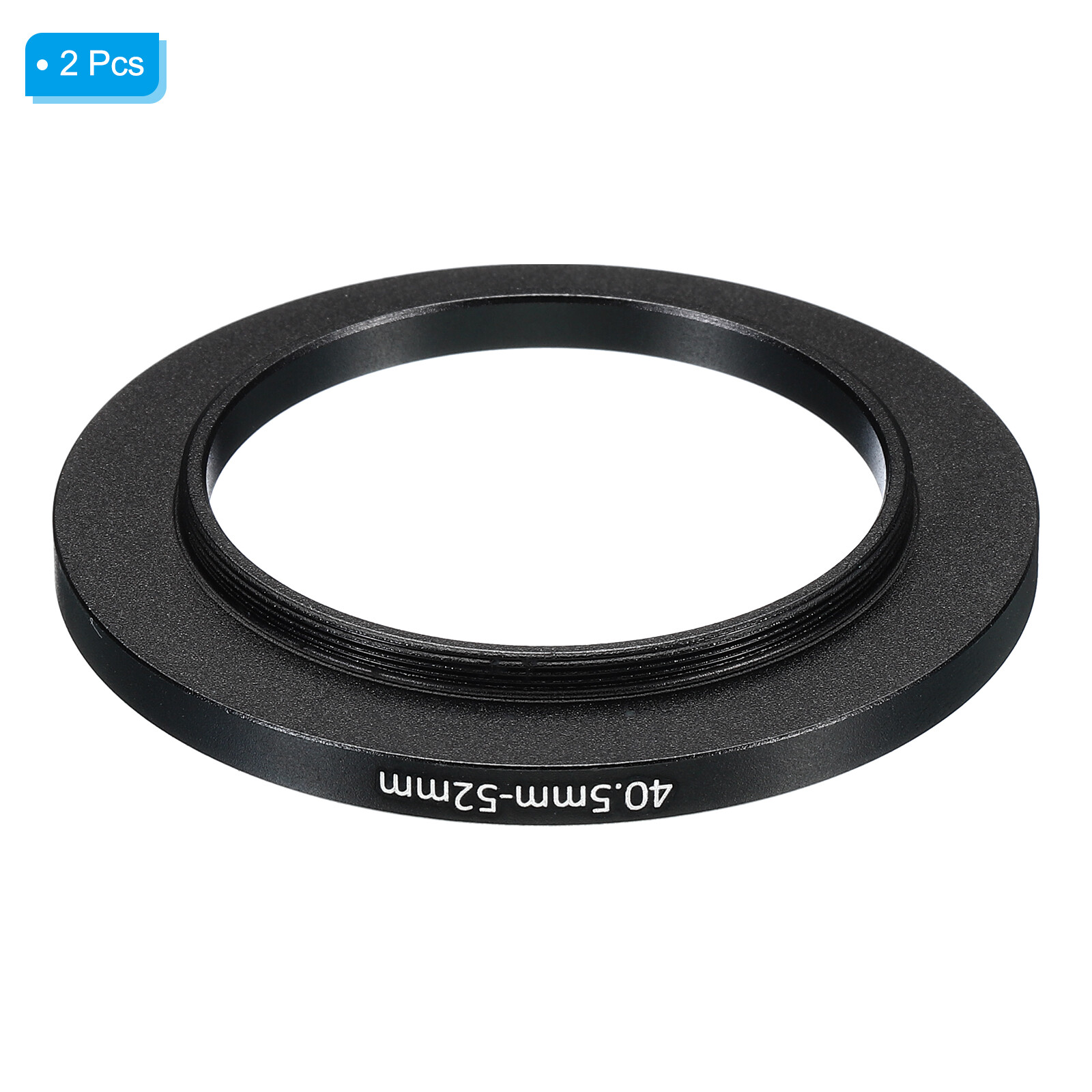 2Pcs Metal Step Up Ring 40.5mm-52mm Camera Lens Filter Adapter Ring Black