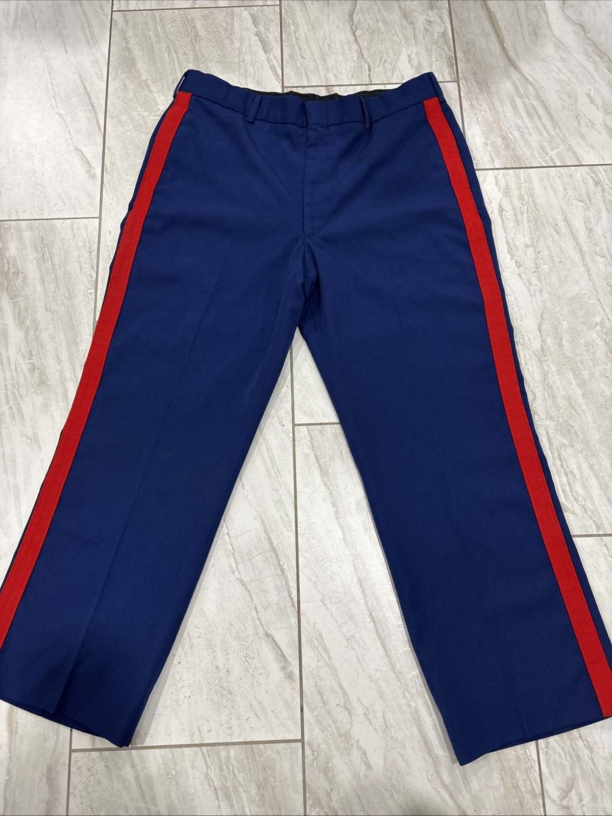 USMC Marine Corps Dress Blues Red Stripe Pants Trousers Size 38R