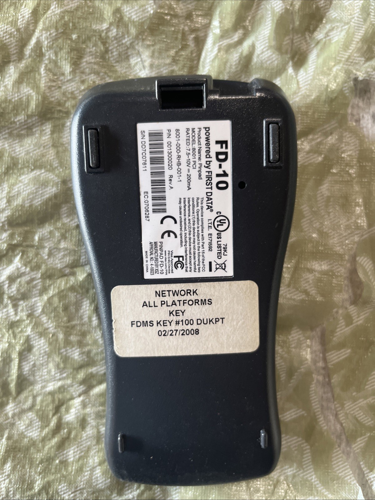 First Data FD-10C USB PIN Pad Credit Card Terminal Keypad
