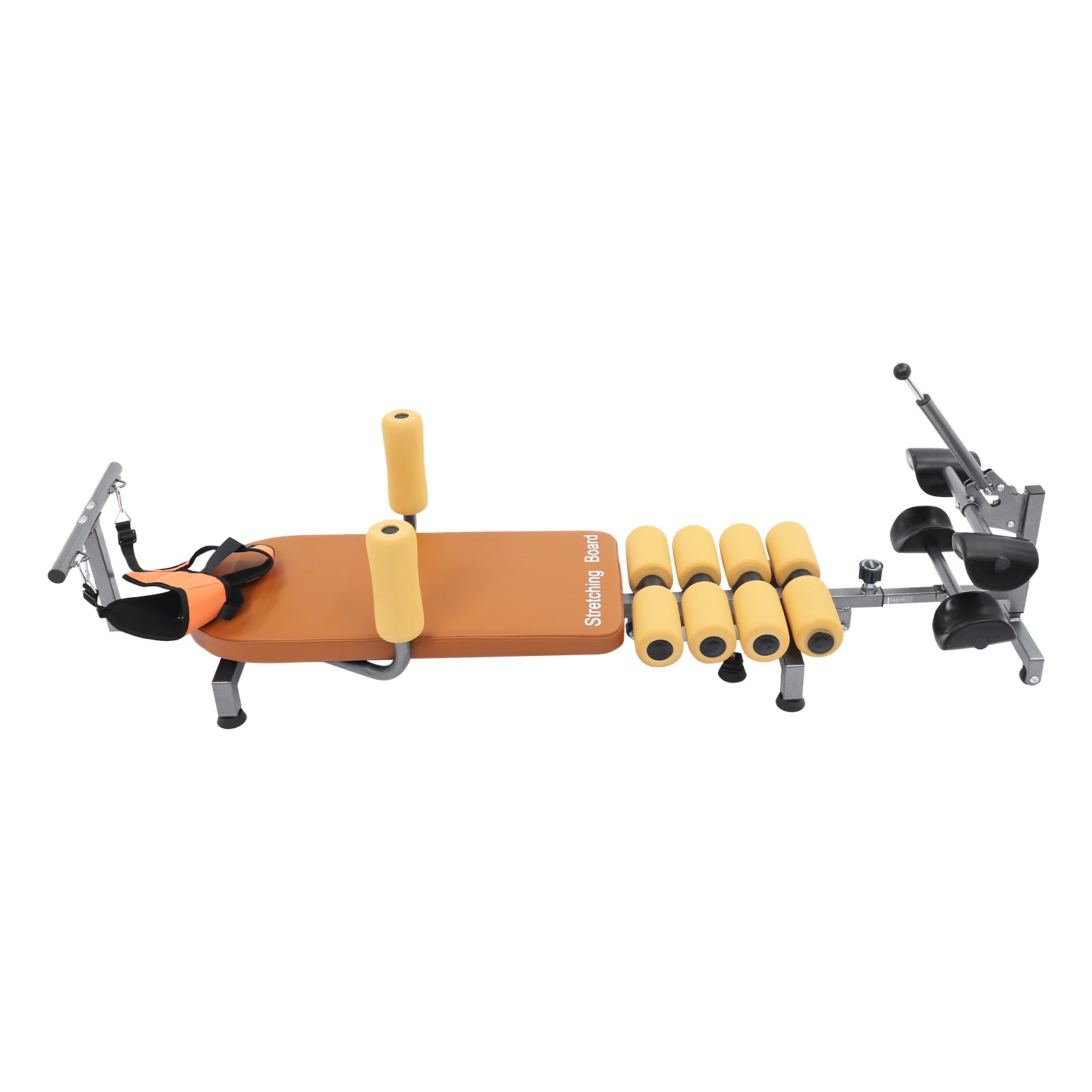 Adjustable length Brown Electric Stretching Bench With 4 Rubber Support Feet