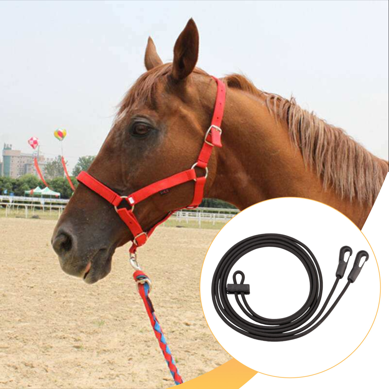 Horse Roping Reins Pulling Training Rope Professional Adjustable Nylon Harness