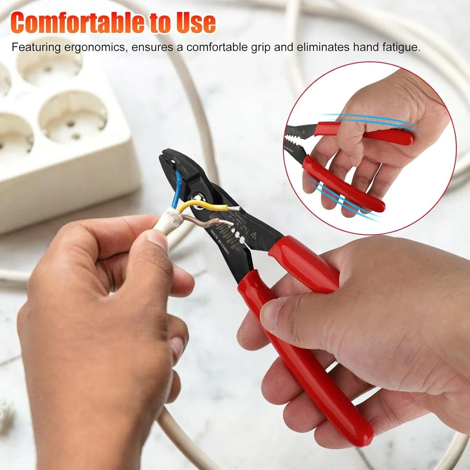 6.9" Multi-Function Wire Stripper Cutter Crimping Pliers 12-20 AWG Electrical To