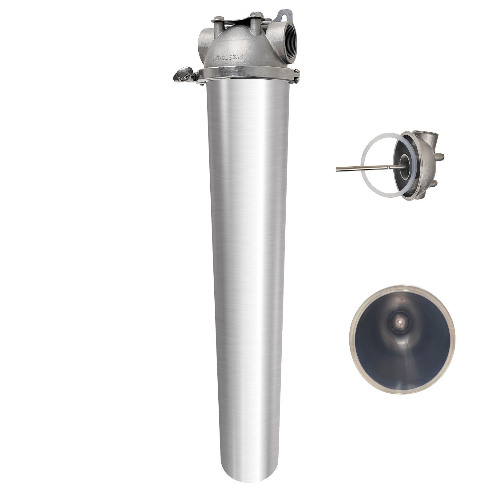 Stainless Steel Heavy-duty Industrial Filter Housing 30" Length 1.5"NPT 4-8T